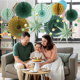 ADLKGG gold hollow 12-inch paper fan focal point
