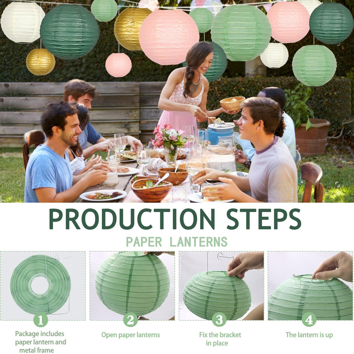 ADLKGG paper lantern 10in gold lantern creates elegant accents.