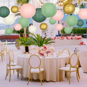 ADLKGG paper lantern 6in sage green lantern layered ceiling decor.