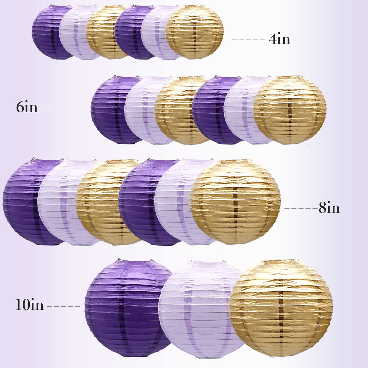 ADLKGG 6inch purple-lavender lanterns ideal for versatile venue decorating.