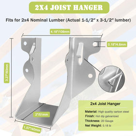 ADLMPW 2x4 joist hanger side profile shows rugged construction.