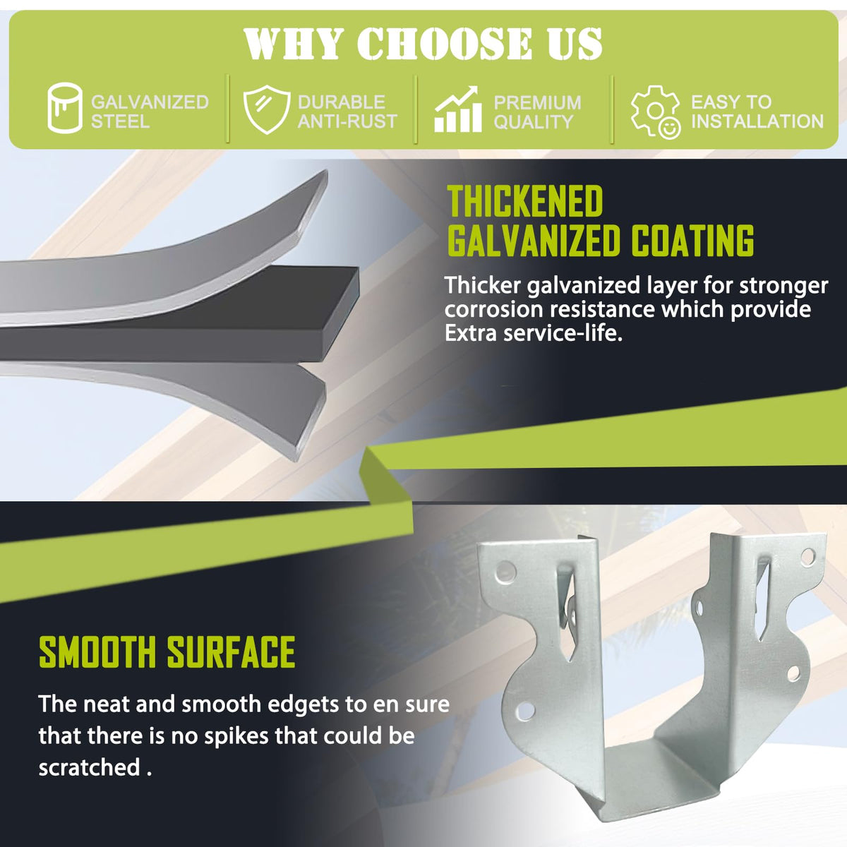 ADLMPW hanger with screws facilitates quick, secure installation.