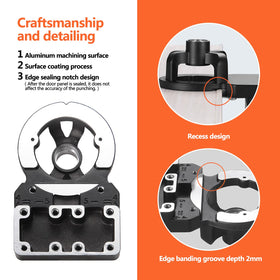 Adoles 35mm concealed hinge jig, adjustable drill edge distance for precise alignment.