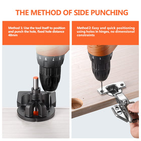 Adoles 35mm concealed hinge jig in-use view for easy DIY cabinet hinges.