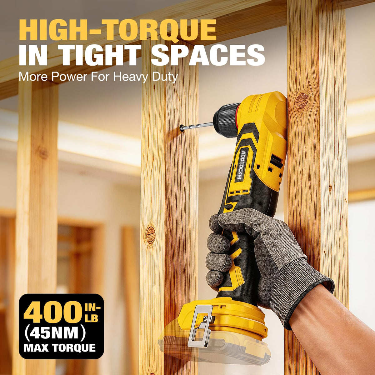 ADOTOCAM brushless motor delivers high torque for demanding tasks in tight spaces.
