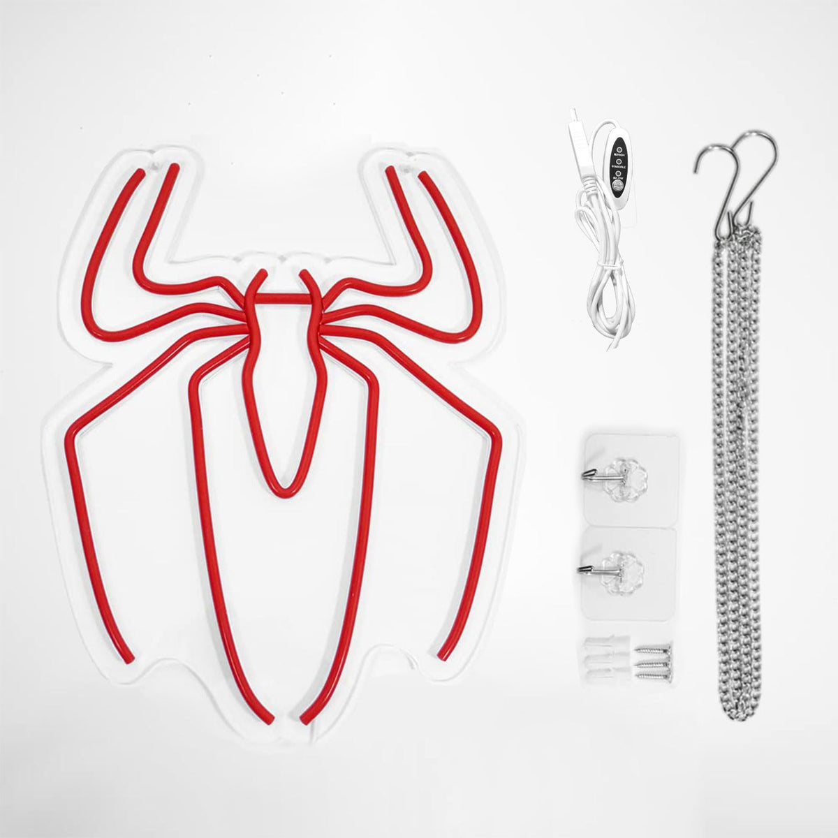 ADS JIE spider halloween neon decor with festive red light