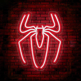 ADS JIE spider neon sign for a bright bedroom with playful red glow