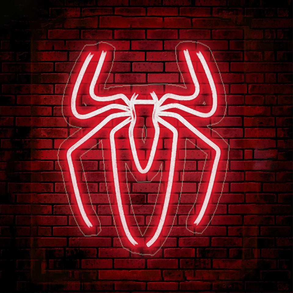 ADS JIE spider neon sign for a bright bedroom with playful red glow