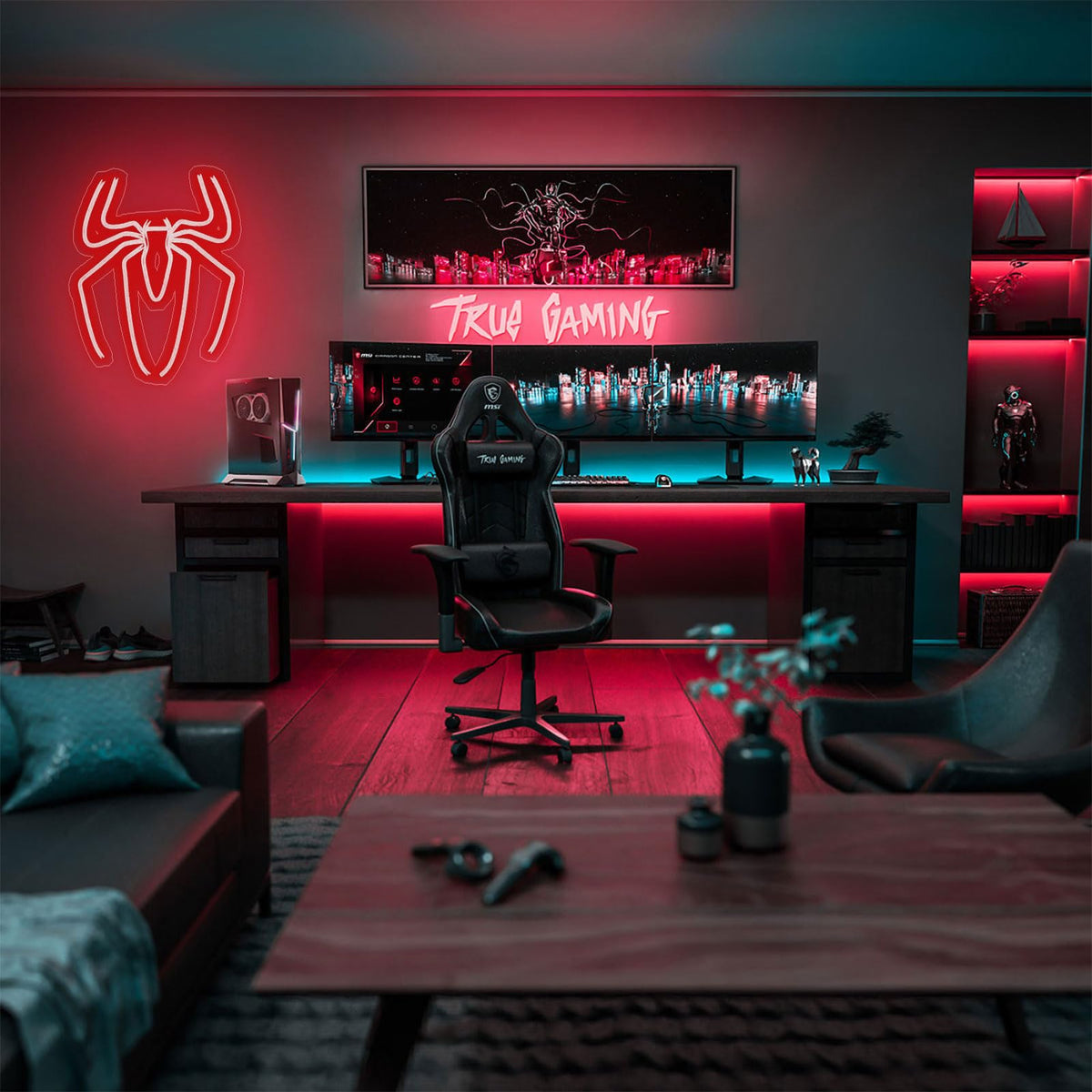 ADS JIE spider neon wall-hanging lights up the wall with character
