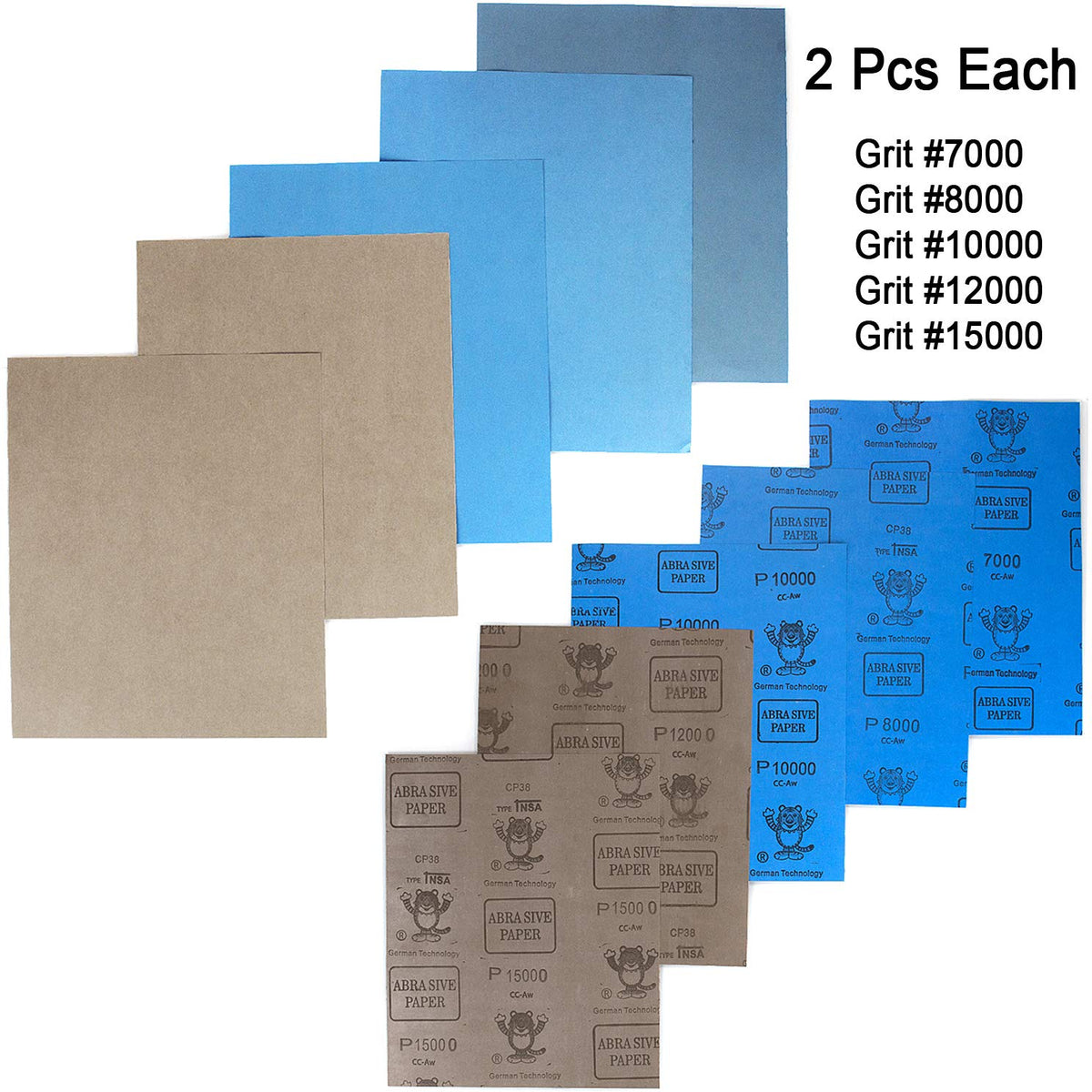 ADVcer 10000 grit 9x11 inch sandpaper for high-polish woodworking and metal polishing.