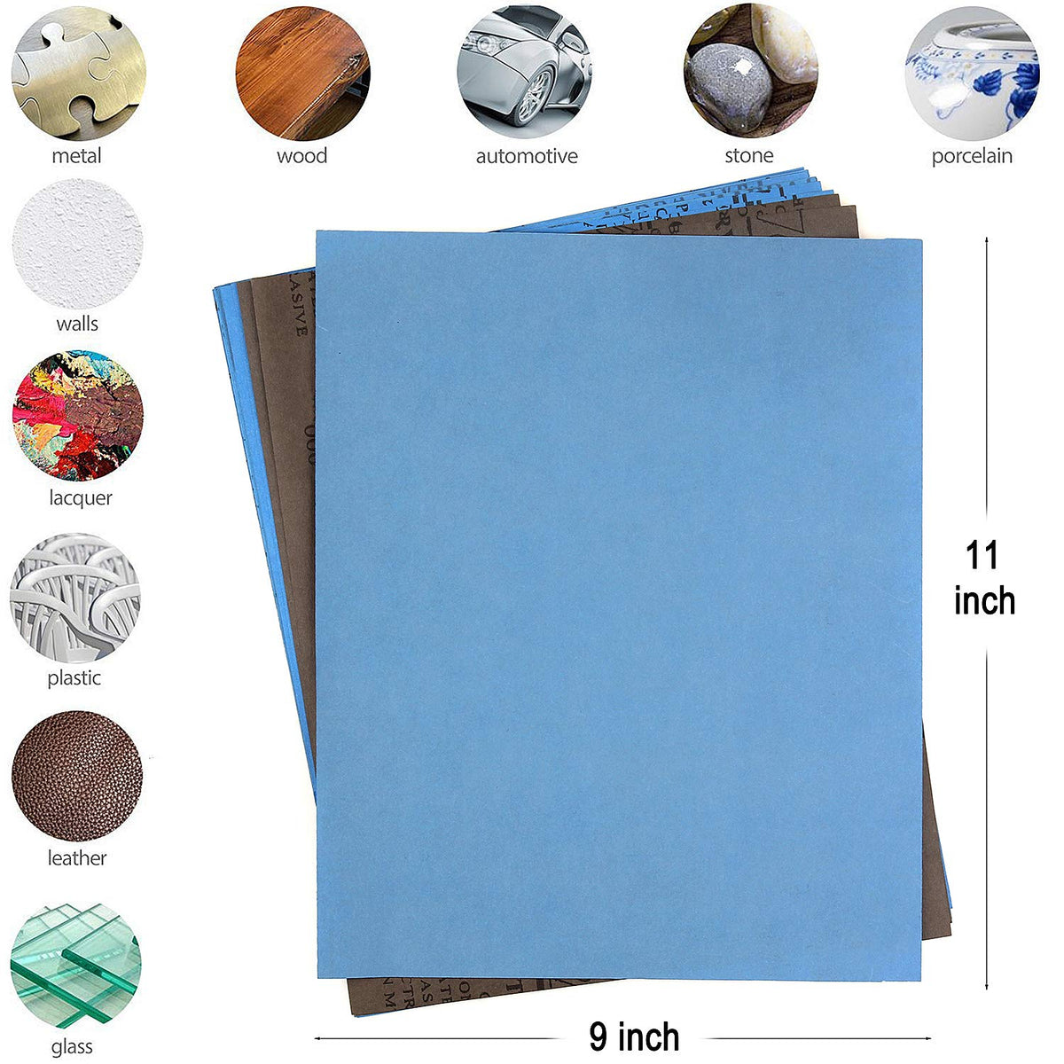 ADVcer 8000 grit 9x11 inch sheet for feather-light finish on automotive panels and wood.