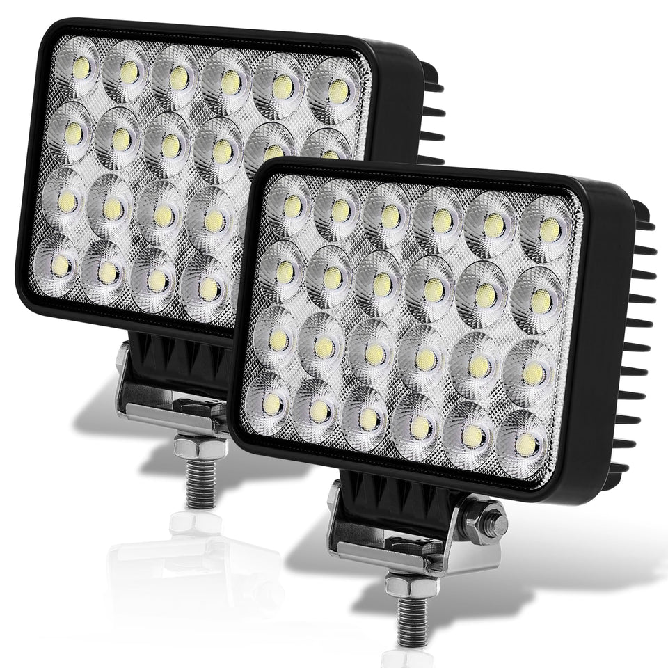 Adzoon LED 6-inch tractor light front view with wide flood coverage