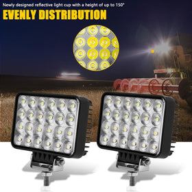 Adzoon LED 6-inch work light on truck grille delivering broad illumination