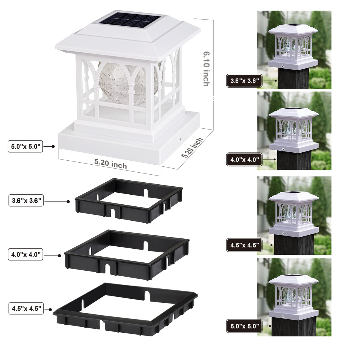 AEFRELEOHT solar panel with 24% efficiency powers all-night ambiance.