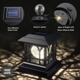 AEFRELEOHT solar post cap light RGB cycle for decorative outdoor lighting
