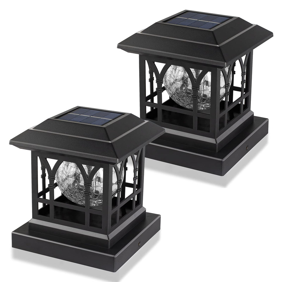 AEFRELEOHT solar post cap light with warm white glow for exterior décor