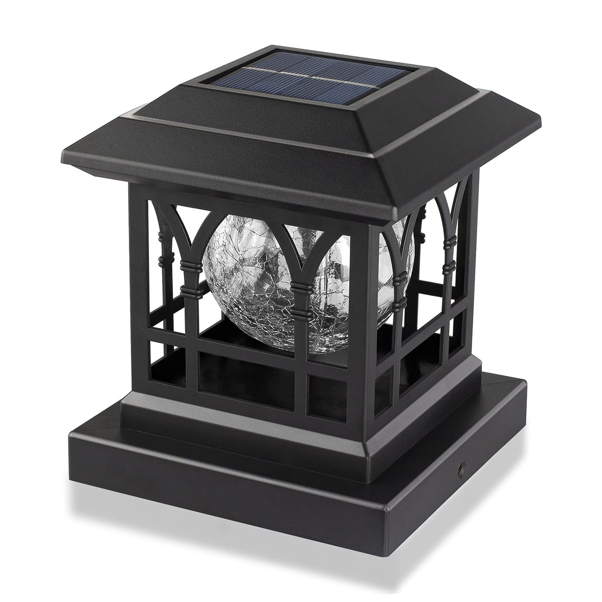 AEFRELEOHT solar post cap light in warm white for cozy outdoor lighting
