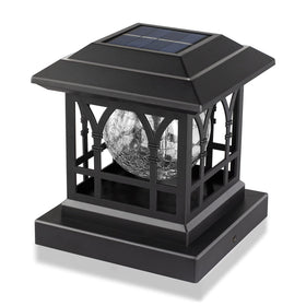 AEFRELEOHT solar post cap light in warm white for cozy outdoor lighting