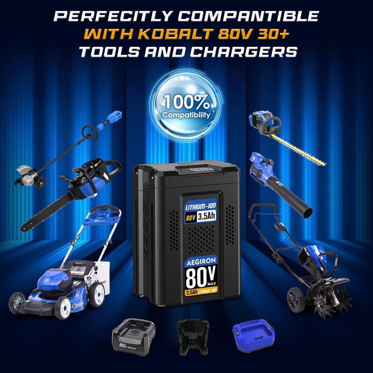 Aegiron 80V battery lifespan with 1200+ cycles.