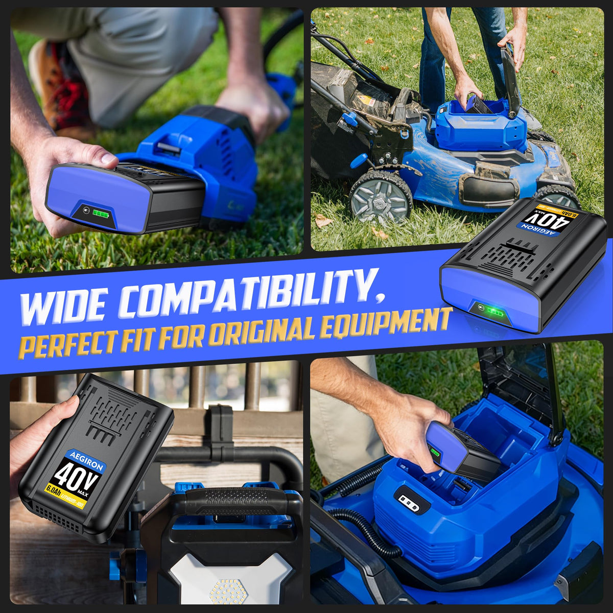 Aegiron Kobalt 40V 6.0Ah in-use with tools demonstrating longer runtimes