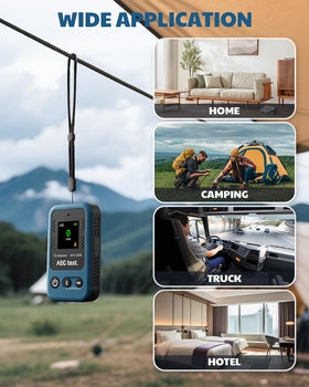 Aegtest AGT-2309 box contents: detector, cable, lanyard, manual