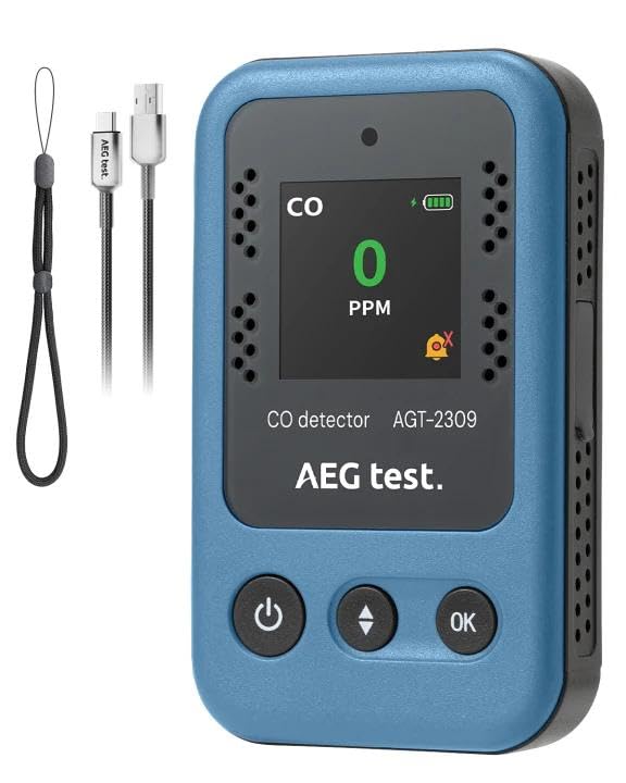 Aegtest AGT-2309 carbon monoxide detector portable for on-the-go safety and monitoring