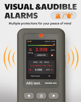 AEGTEST HOUND-1011 in-use in a living room demonstrates continuous monitoring.