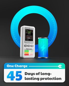 AEGTEST HOUND-1011S LCD display with real-time radon readings and UI clarity.