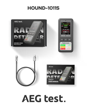 AEGTEST HOUND-1011S unit switch between pCi/L and Bq/m³ for flexibility.