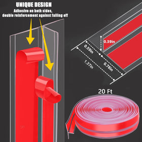 AEIOUD door seal strip being applied around door frame with adhesive