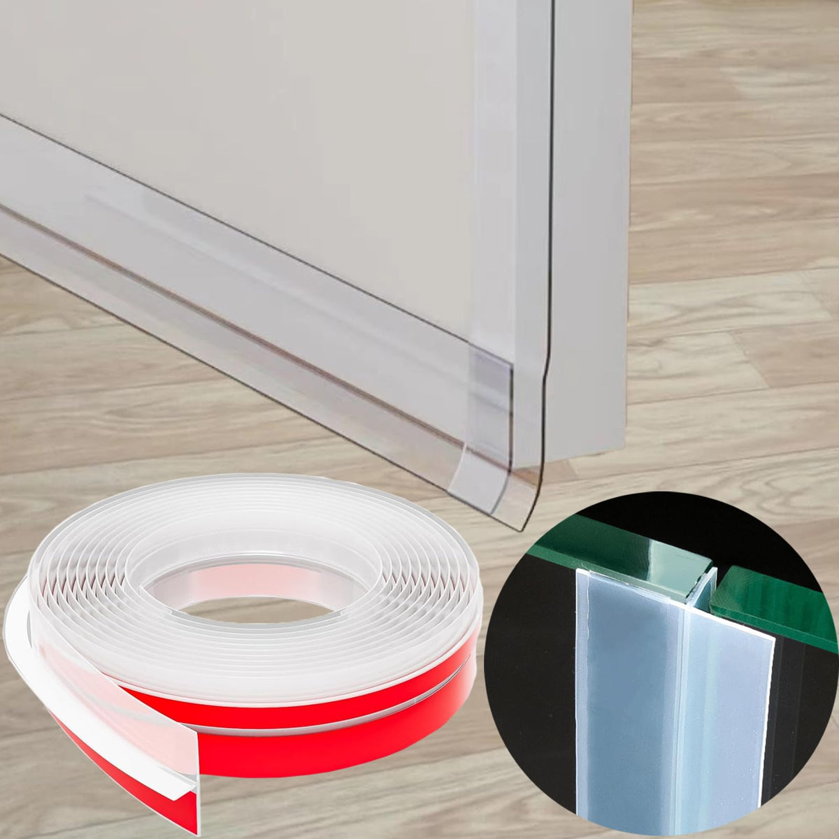AEIOUD Upgrade T-Shaped door draft stopper in front view seals gaps for comfort