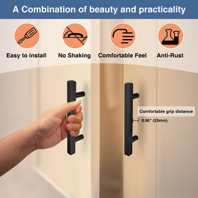 AEEKEL 6-inch square cabinet handles boost dresser and cabinet aesthetics with durable stainless steel.