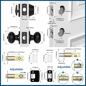 AEEKEL adjustable latch 60mm/70mm backset for flexible installation