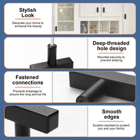 AEEKEL cabinet hardware installation showing two screw sizes for versatile mounting