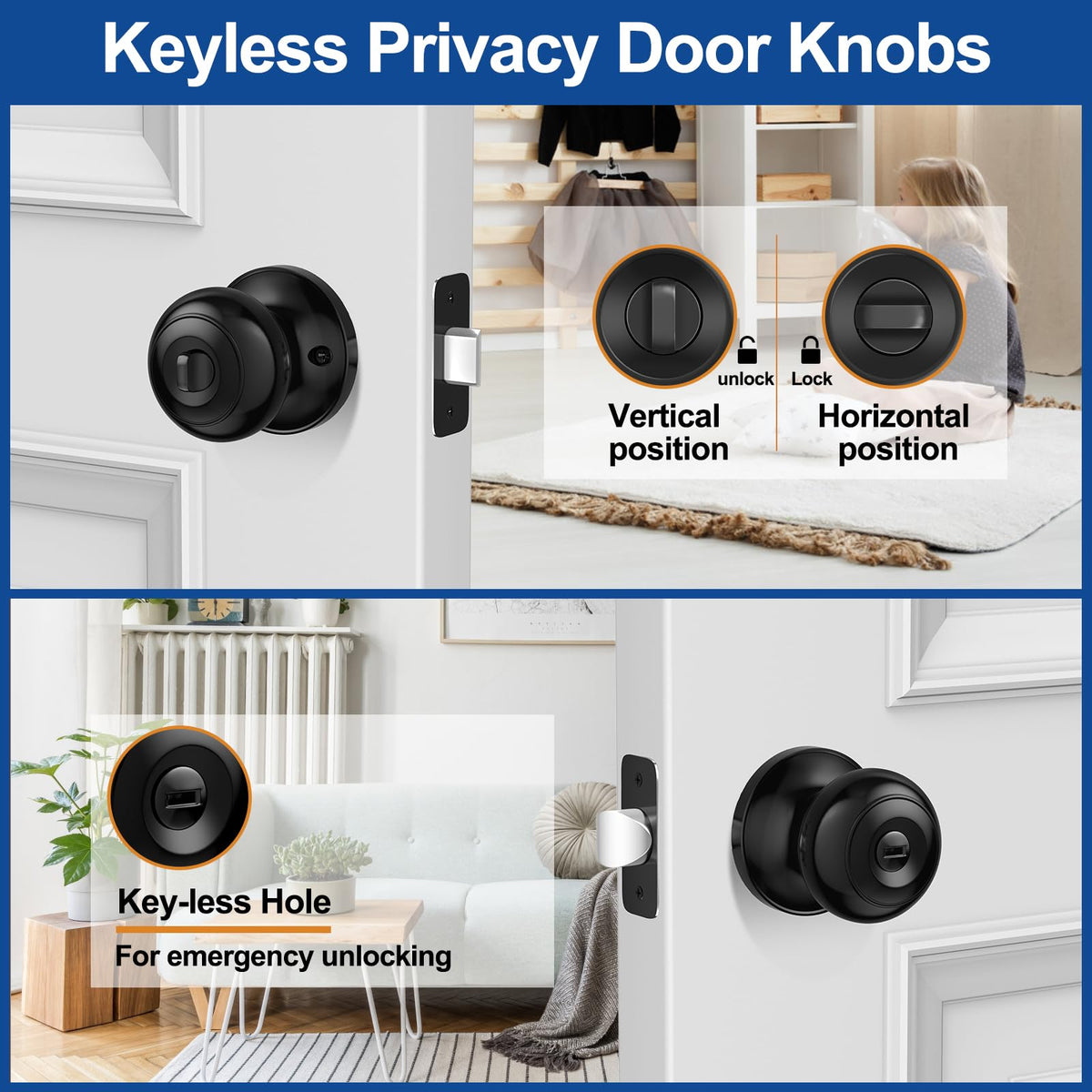 AEEKEL installation guide image showing quick setup for the privacy knob