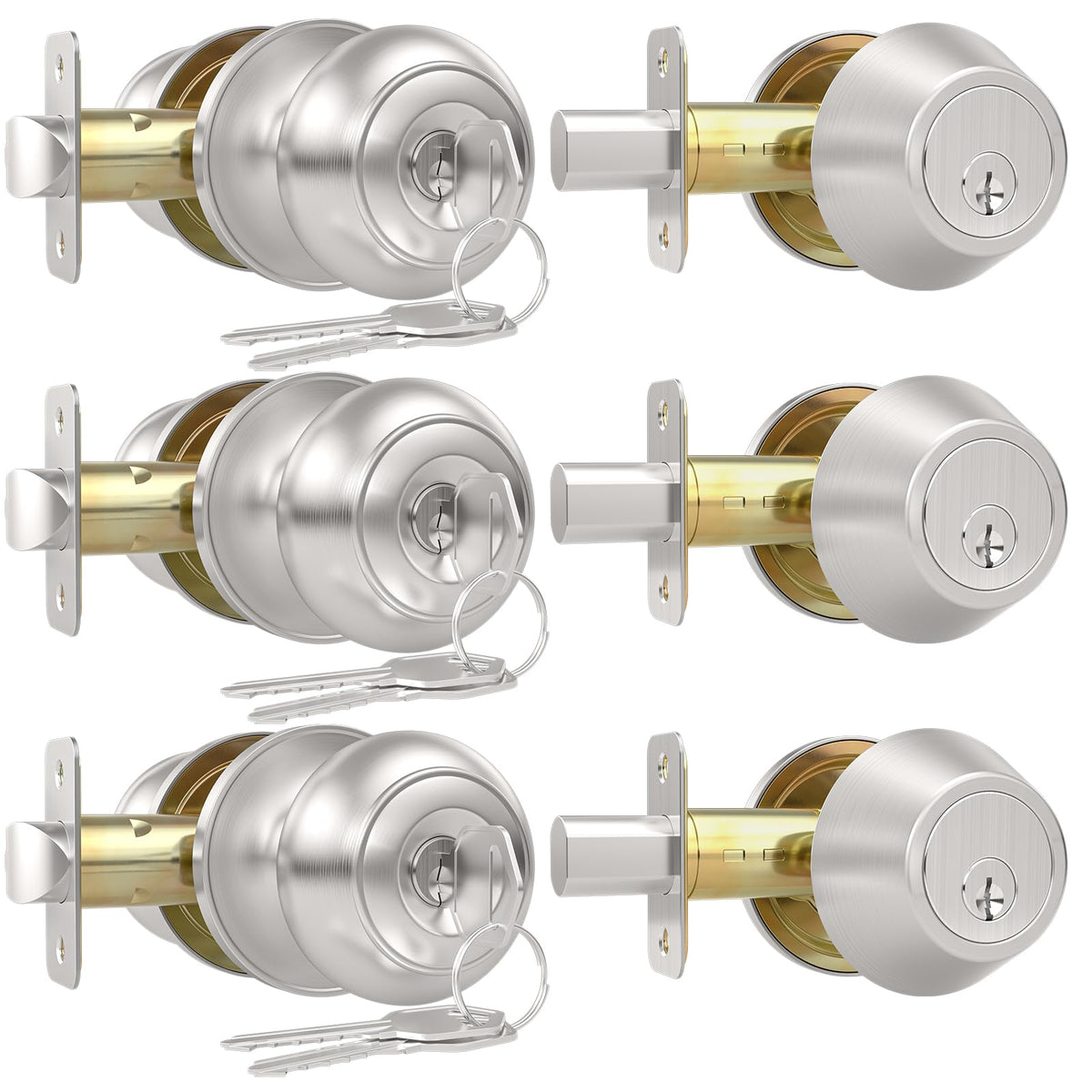 AEEKEL exterior door knob keyed alike on the front door for simplified key management.