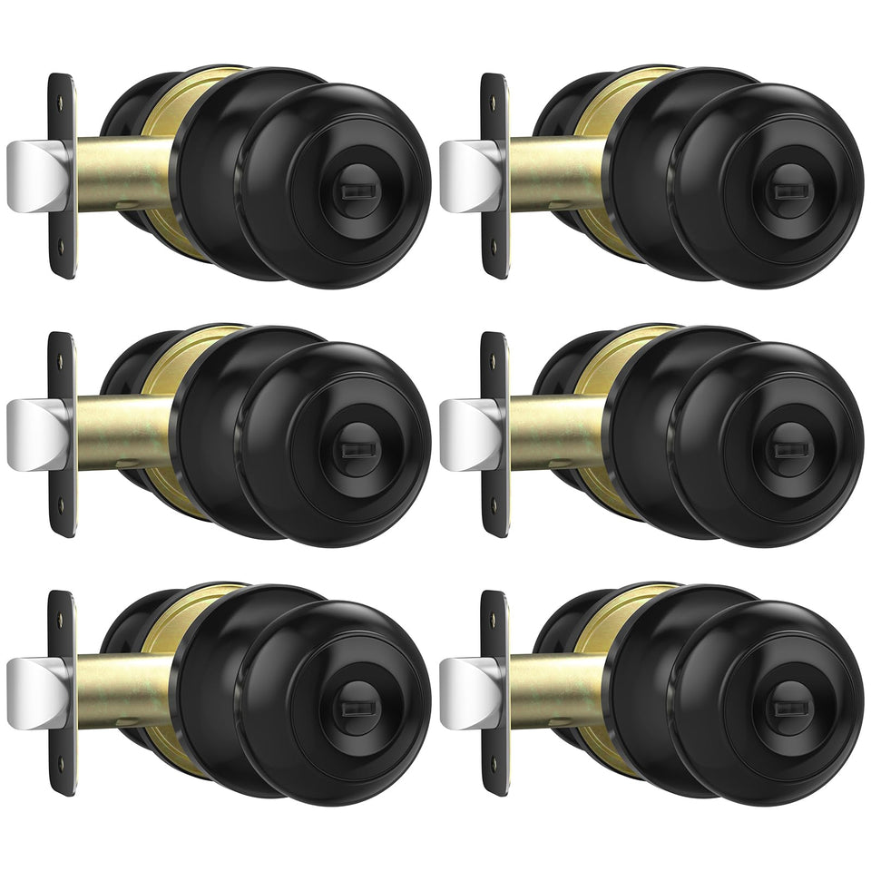 AEEKEL privacy door knob matte black with hardware for easy installation