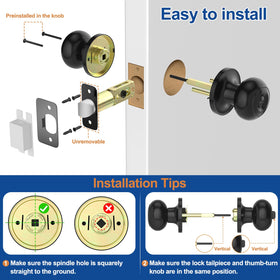 AEEKEL reversible door knob shown for left and right doors