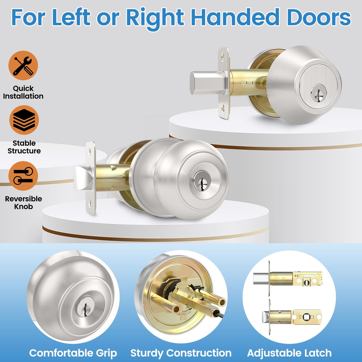 AEEKEL single-cylinder deadbolt for reliable exterior security and easy entry.