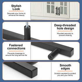 AEEKEL matte black drawer pull with 3-inch hole center for easy replacement