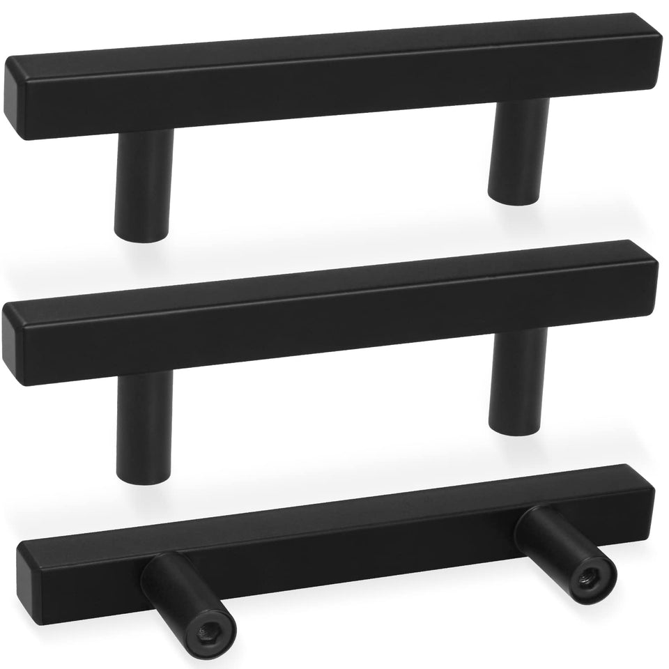 AEEKEL square cabinet handle in matte black, 5-inch length for a sleek upgrade