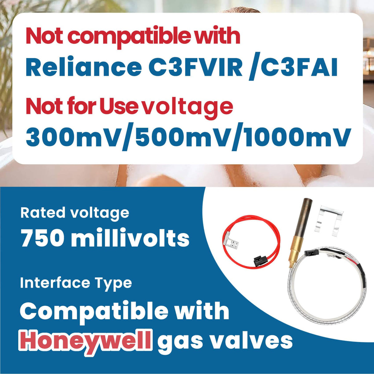 Aekops thermopile installation diagram focusing on pilot assembly and gas valve.