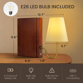 AELS linen shade on the lamp creates soft, cozy lighting for reading.