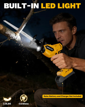 Aenkuto LED work light on for improved visibility in dim spaces.