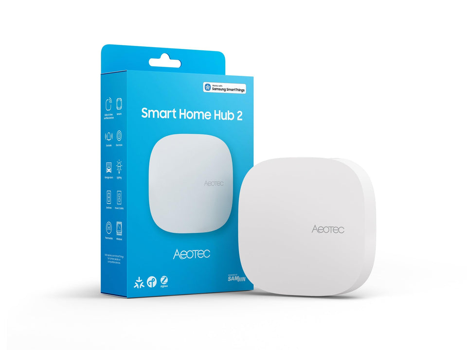 Aeotec Smart Home Hub2 V4 front view enables centralized SmartThings control.