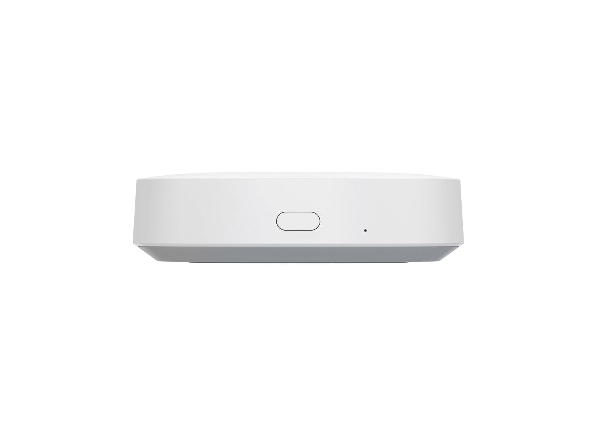 Aeotec Smart Home Hub2 V4 in a living room enables hands-free voice control.