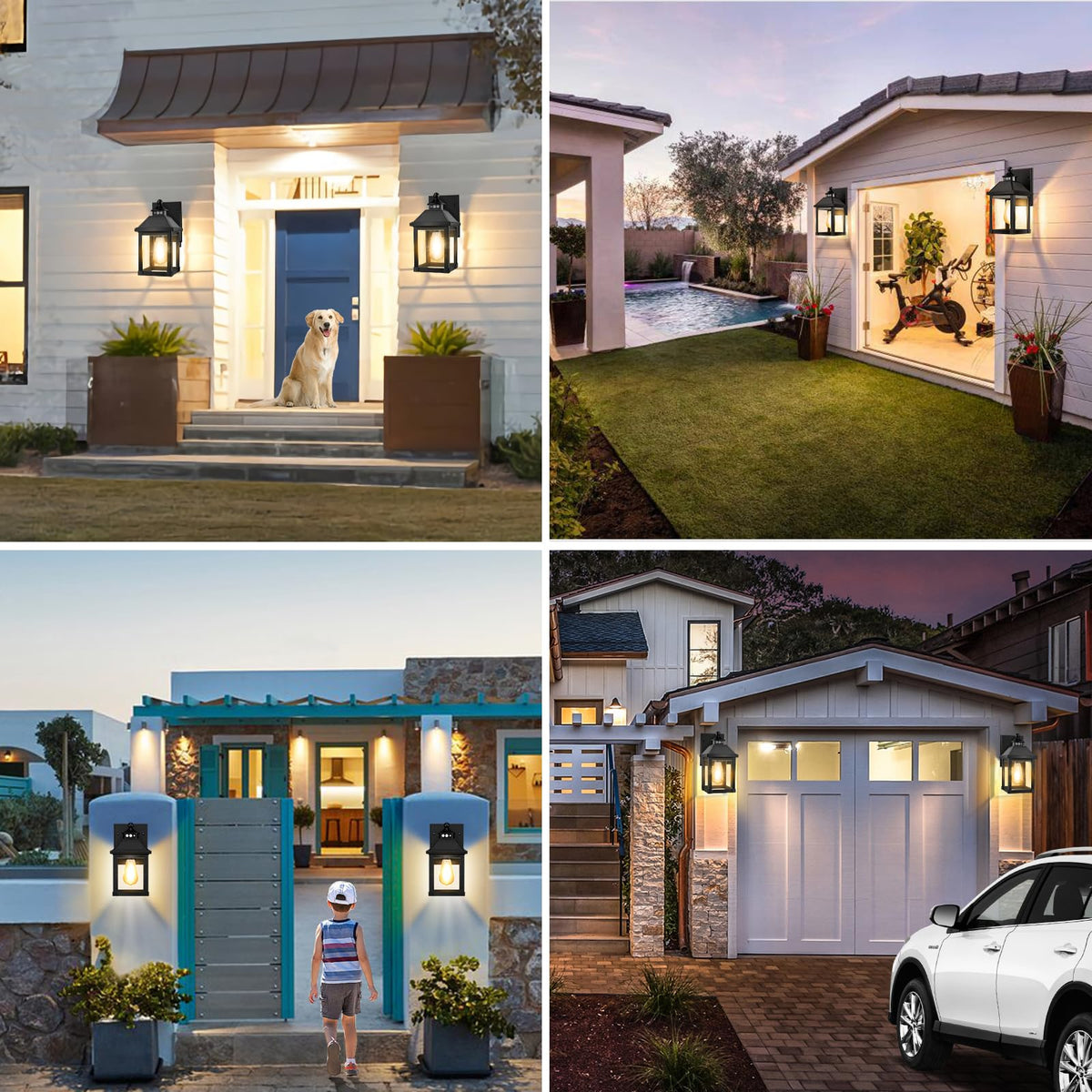 AEQ solar front-door light suitable for porch and garage