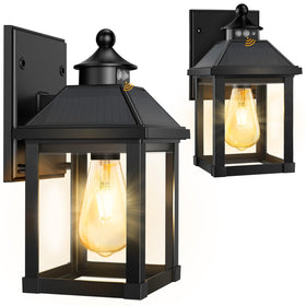 AEQ solar porch light front view with motion sensor for automatic illumination