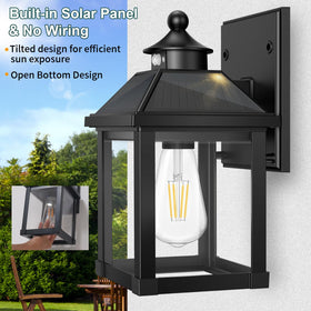 AEQ solar porch light side view highlighting IP65 waterproof housing