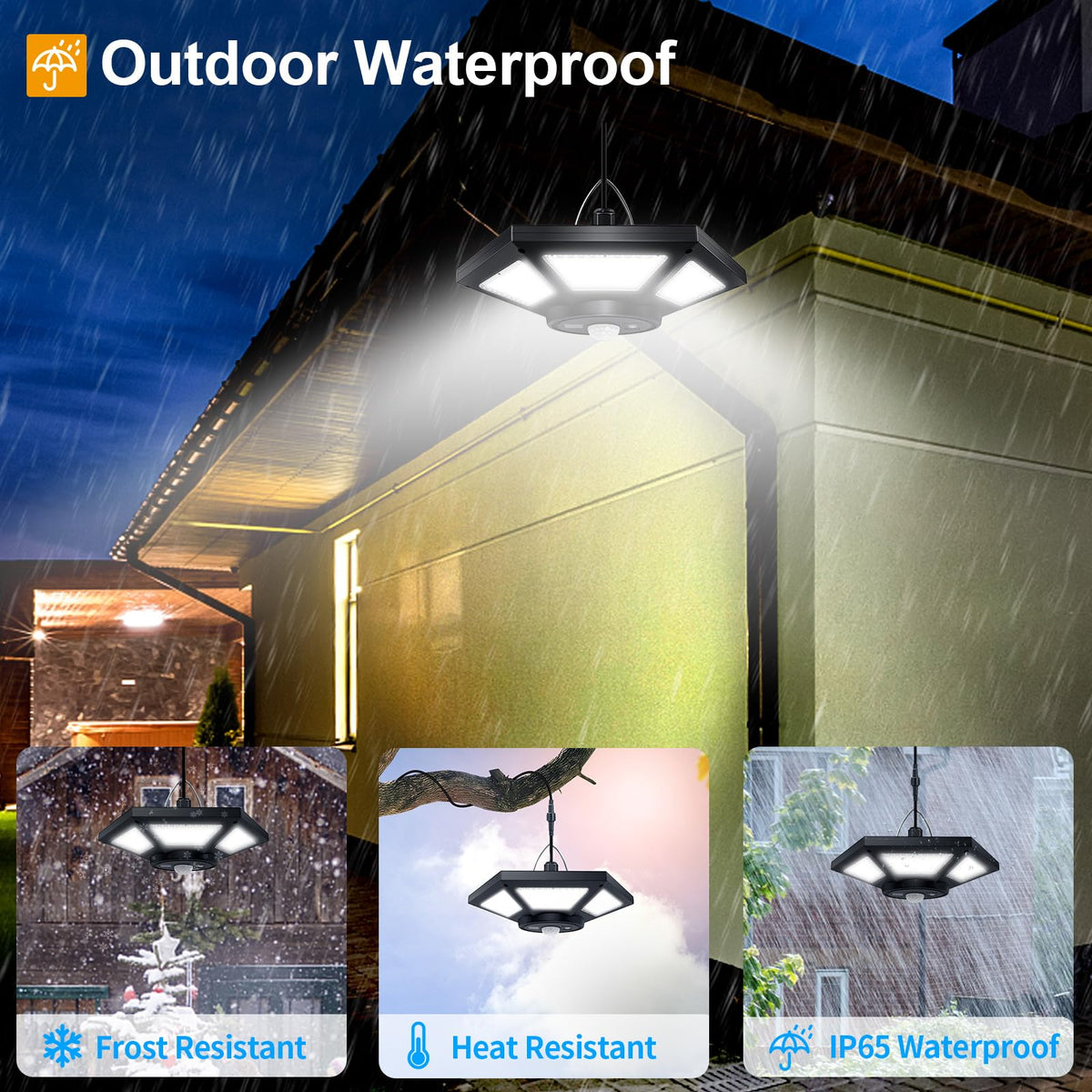 AEQ Solar Shed Light includes motion sensor for hands-free illumination when needed.